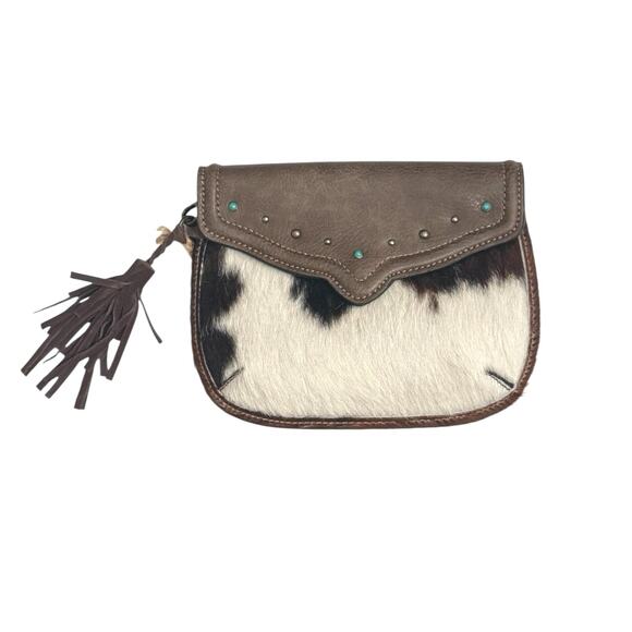 *SOLD* NWT! Tony Lama Western Brindle Brown Cowhide Hair Wristlet Purse - Picture 2 of 8
